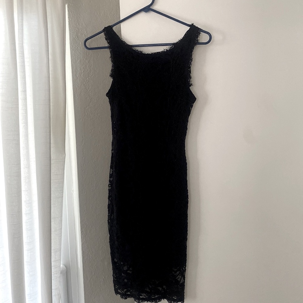 Black lace cocktail dress